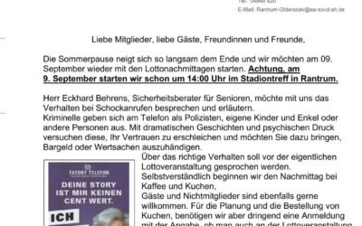 SoVD – Vortrag – Verhalten bei Schockanrufen – am 09.09.2026