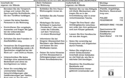 Sicherheitstipps für Seniorinnen und Senioren