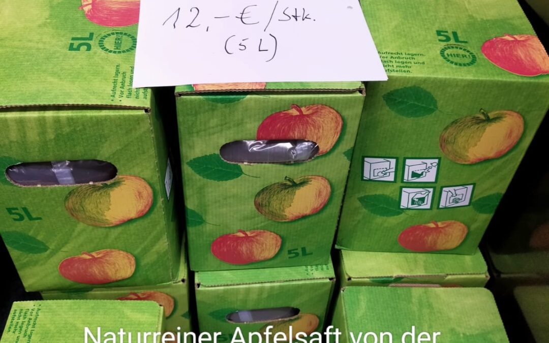 Ab sofort Apfelsaftverkauf von Äpfeln aus der Streuobstwiese Rantrum
